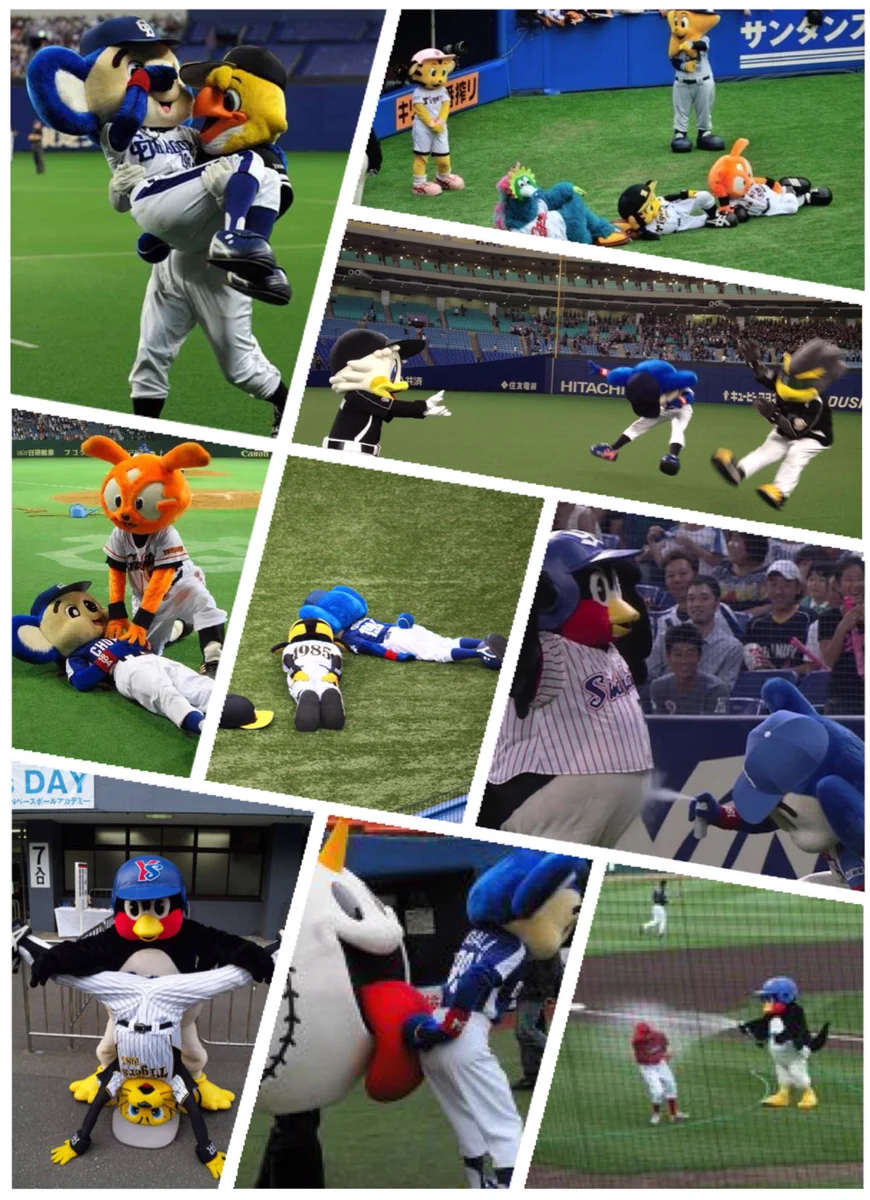 フリーダムすぎるｗｗｗプロ野球の球団マスコットたちの行動が面白いｗｗｗ