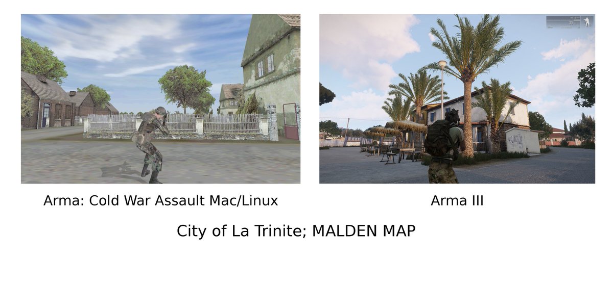 BohemiaPalmTree's tweet image. Look at how Arma has improved over time ! @bohemiainteract meets mandatory palm quotas in our upcoming map DLC #Malden2035
