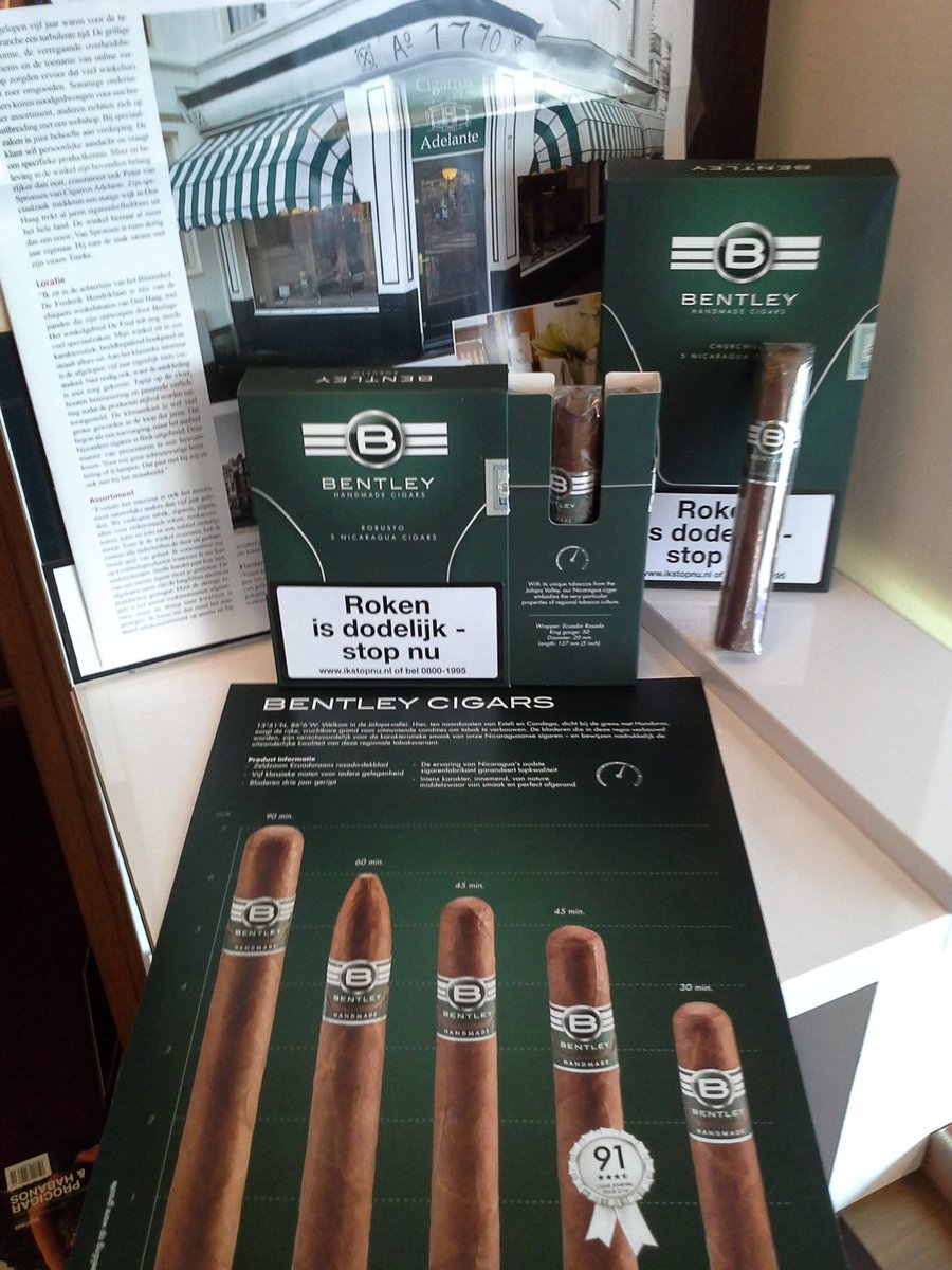 Nieuwe sigaar van Bentley vanaf nu in de winkel
Prijzen v.a. €8,00 tot €12,00