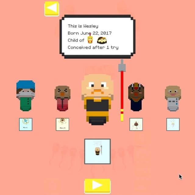 DanielMakesGame's tweet photo. The babies are procedurally generated based on the sperm and egg! How cool is that 😎 #DashySperm #IndieDev #GameDev https://t.co/tDjvcMWKlo