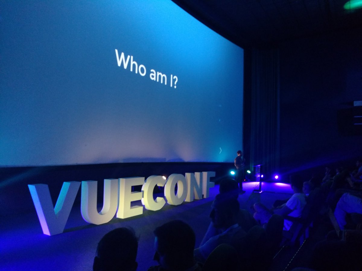 Akryum's tweet photo. The first official @vuejs is going very well with awesome talks! https://t.co/ZB4KDny1Is