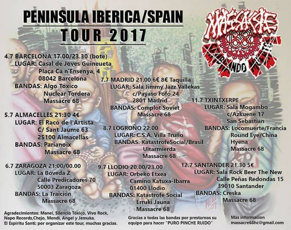 Gira de los mexicanos Massacre 68 por el estado,entradas en la tienda para el concierto del 7/7 en la sala <a href="/JimmyJazzVk/">Jimmy Jazz VK</a> con @complotsoviet