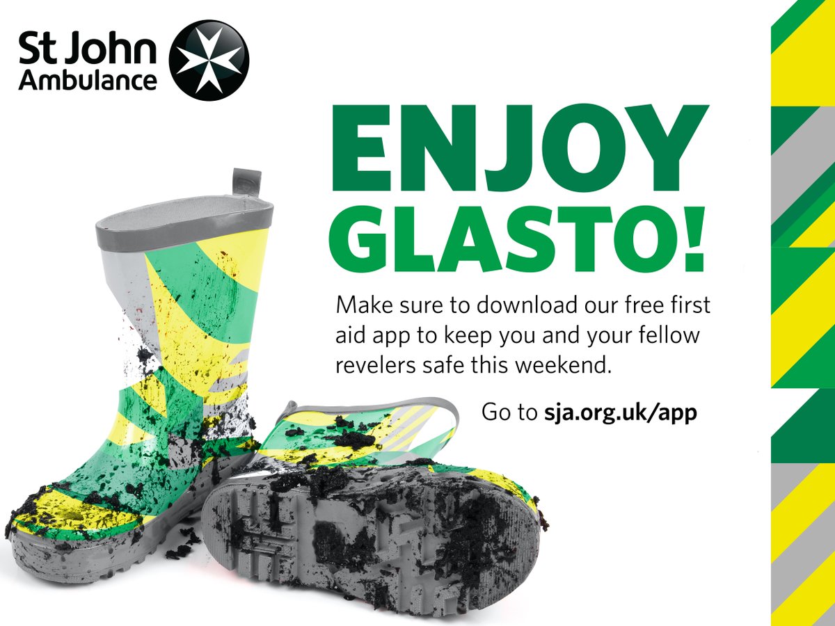 stjohnambulance's tweet photo. Have an amazing time at #Glastonbury2017. Make sure to download our #firstaid app to keep you and your friends safe https://t.co/qEZXVEyvuZ https://t.co/PNj0xCiovx