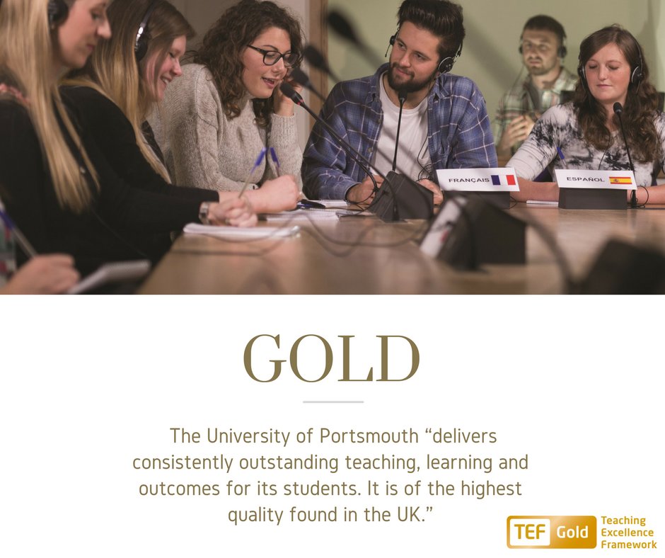 Why have silver, when you can have GOLD! We're thrilled to have been awarded a gold rating for teaching excellence. uopnews.port.ac.uk/2017/06/22/gol…