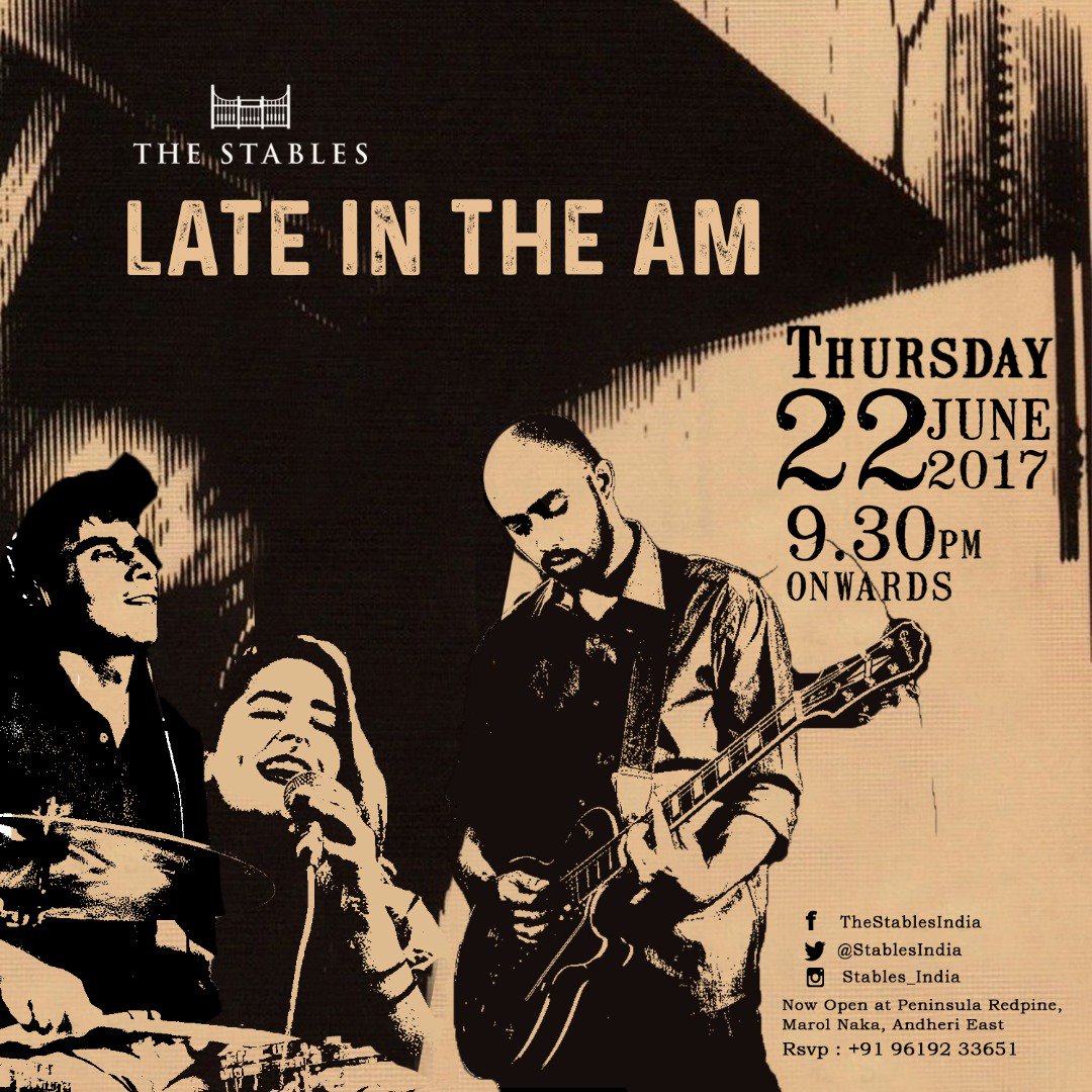 Poetry lovers, this one's for you!
Come over for 'Late In The AM' - that crosses poetry and #songwriting with #electronica! 9:30pm onwards