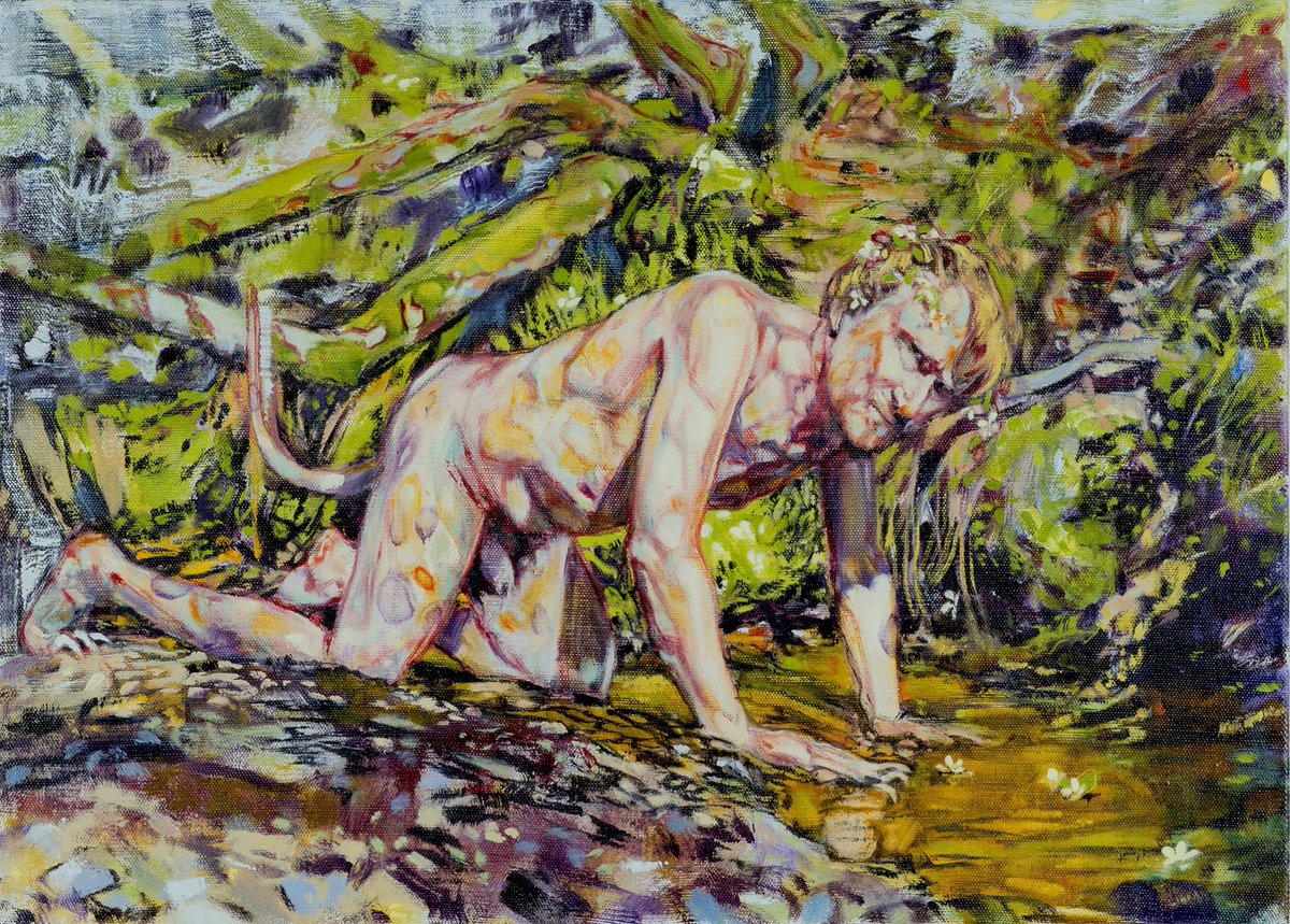 CHARLIESMITHldn's tweet photo. #DominicShepherd star of @VOLTAshow #NewYork 2017 #privateview tonight @CHARLIESMITHldn - Old England. Image shows The Beast https://t.co/CgbTxhNdBp