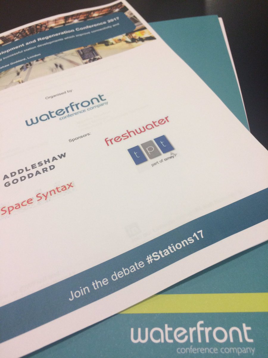 thewaterfrontuk's tweet photo. RT @tptretail: Delighted to be supporting & speaking at the #Stations17 stations conference @WFrail @thewaterfrontuk https://t.co/405lFtHNBg