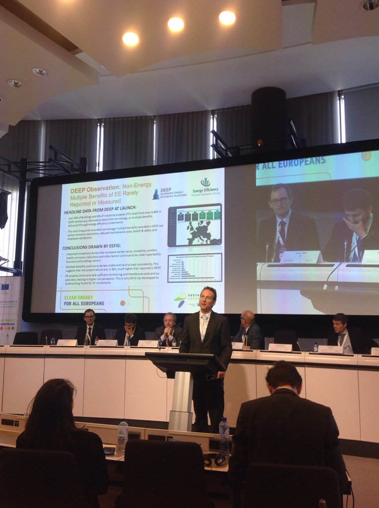 EEFinancing's tweet photo. #PeterSweatman now on stage: review #EEFIG achievements last 2yrs: not yet leveraged: non-energy benefits #EUSEW17 https://t.co/8QM7YN2rbZ