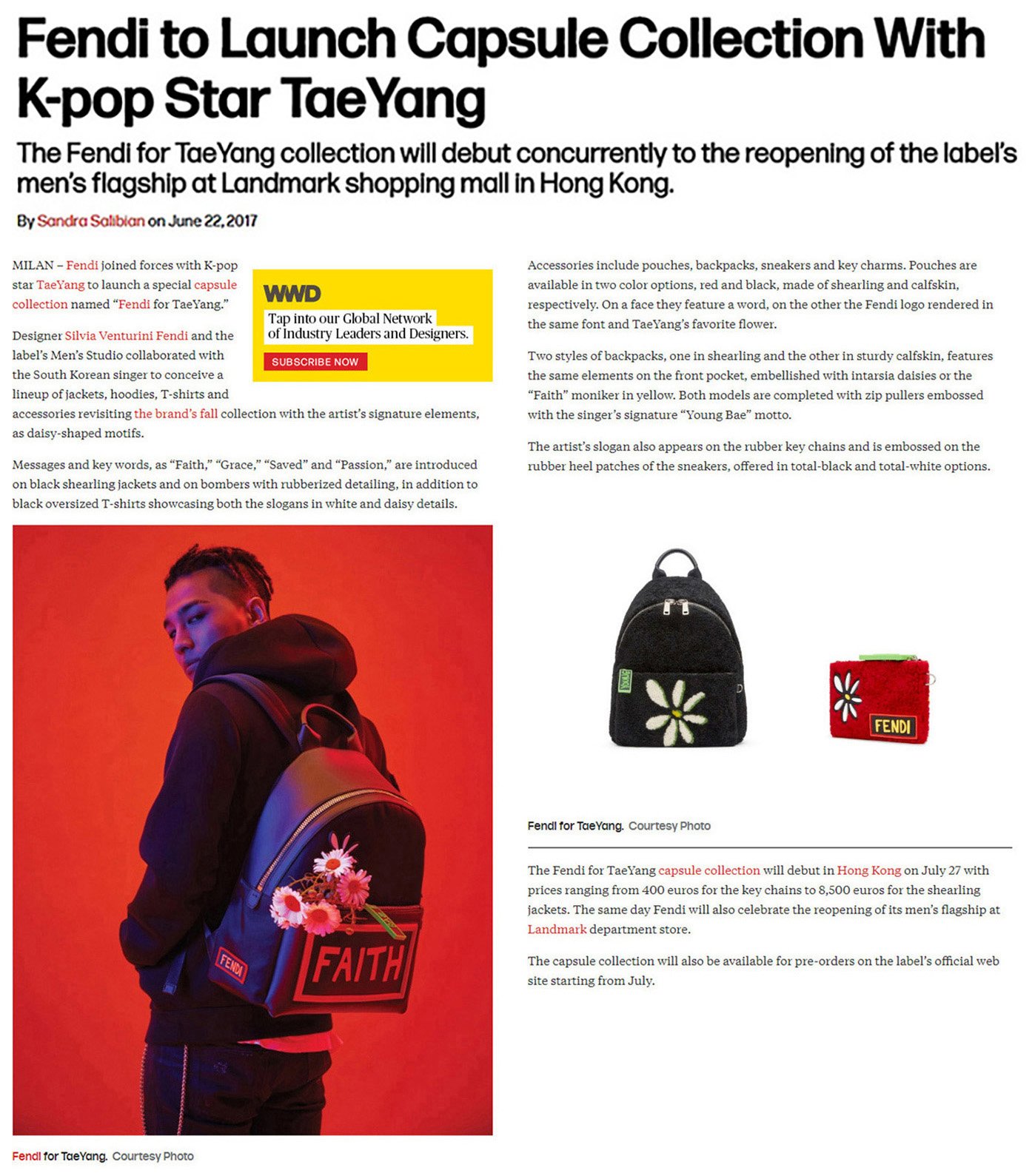 YOUAREMY Twitter: "@onebluemouse WWD) to Launch Collection With K-pop Star TaeYang👏👍👍👍😍 https://t.co/ISz797H2JT #Fendi #Bigbang https://t.co/N51G6oZSMm" / Twitter