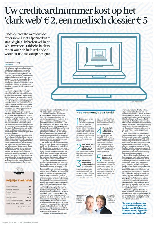 ReneJongma's tweet photo. Op het ‘dark web’ kost een creditcardnummer €2: artikel in @FD_Nieuws met collega's @DouweMik en @AskJoostQuist https://t.co/zmnloSwXKM https://t.co/loeoqB5JRg