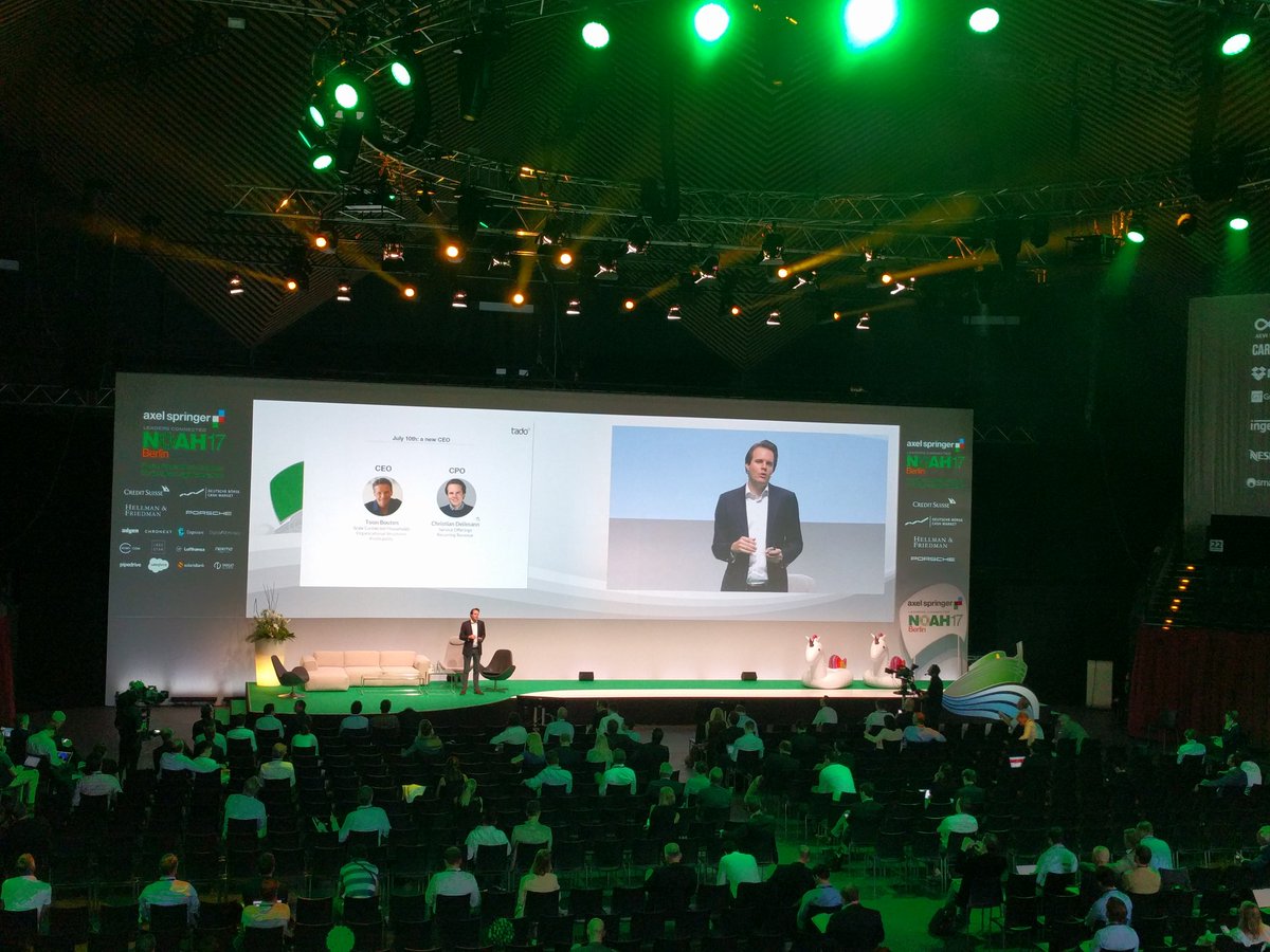 DBVentureNet's tweet photo. Christian #Deilmann from @tado at #NOAH17 : "Our mission is to bring everyone to efficient energy control." #DBVNmember @NOAHConference https://t.co/0tMYYEyihb