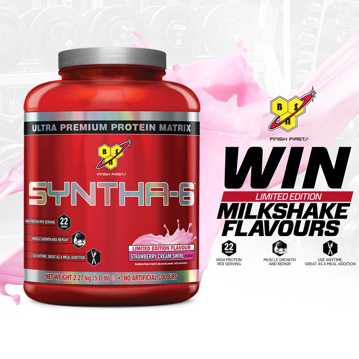TeamBSN's tweet photo. #RT &amp; Follow for your chance to #WIN a tub of limited edition #SYNTHA6 Strawberry Cream Swirl! #Competition closes tomorrow! #PUSH https://t.co/wgVraLSlDO