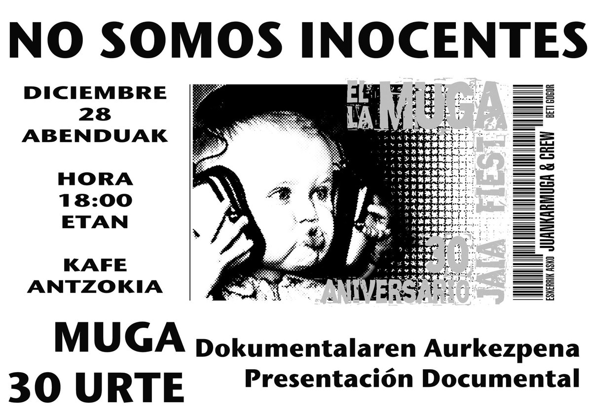 Luber_Jack's tweet photo. @LuisSoloBilbao ¡MUGA FOREVER AND EVER! @juankarmuga concejal de la contra-cultura en #Bilbao y adalid de lo bueno hecho en casa. #EskerrikAsko https://t.co/o7nS2z5yxq