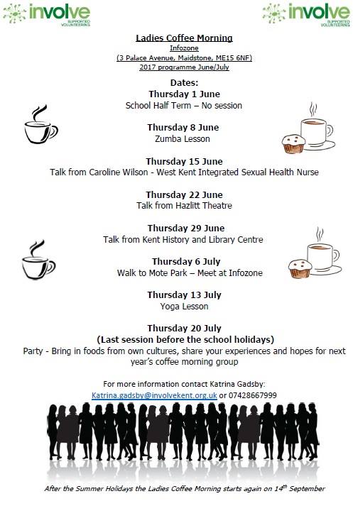 Our Ladies Group meets every Thursday morning for coffee and a chat. This is what we have coming up #Maidstone #coffeemorning