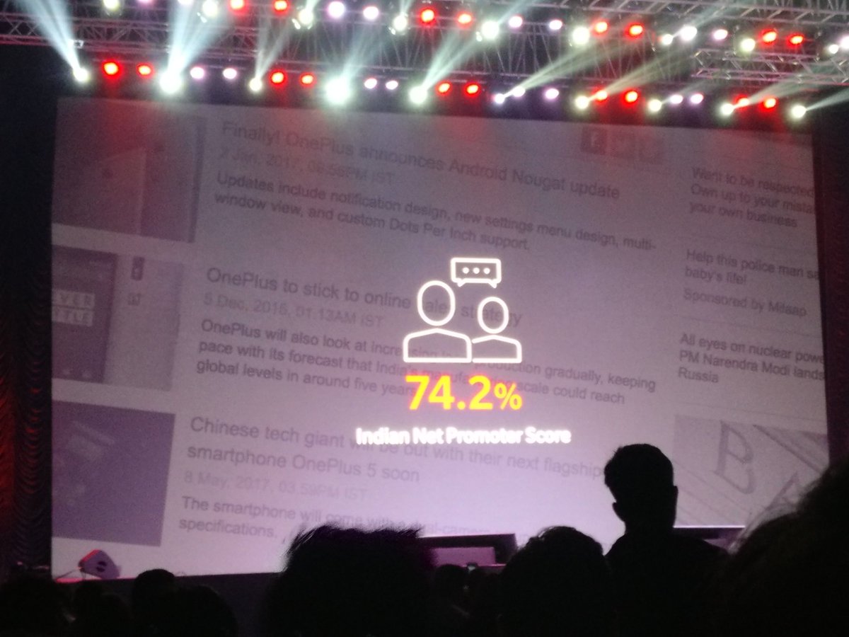 DewangT's tweet image. 74.2% NET PROMOTER SCORE! I have seriously recommended #oneplusthree to everyone i know @oneplus @getpeid #OnePlus5Launch