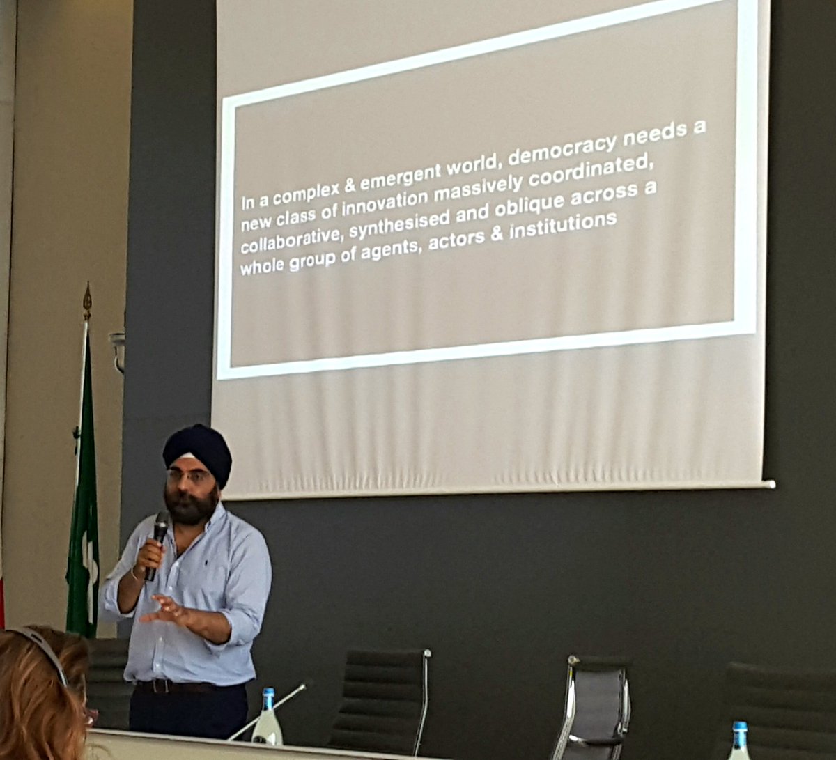 davidgauntlett's tweet photo. The brilliant @indy_johar opens our #DiDIY conference in Milan on the need for new structures & institutions to support innovators & makers https://t.co/g1gC1yL1Ur