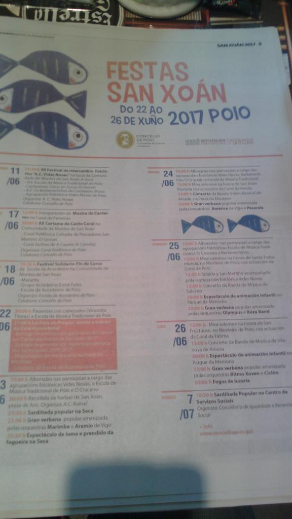 Programa festas de San Xoan de Poio