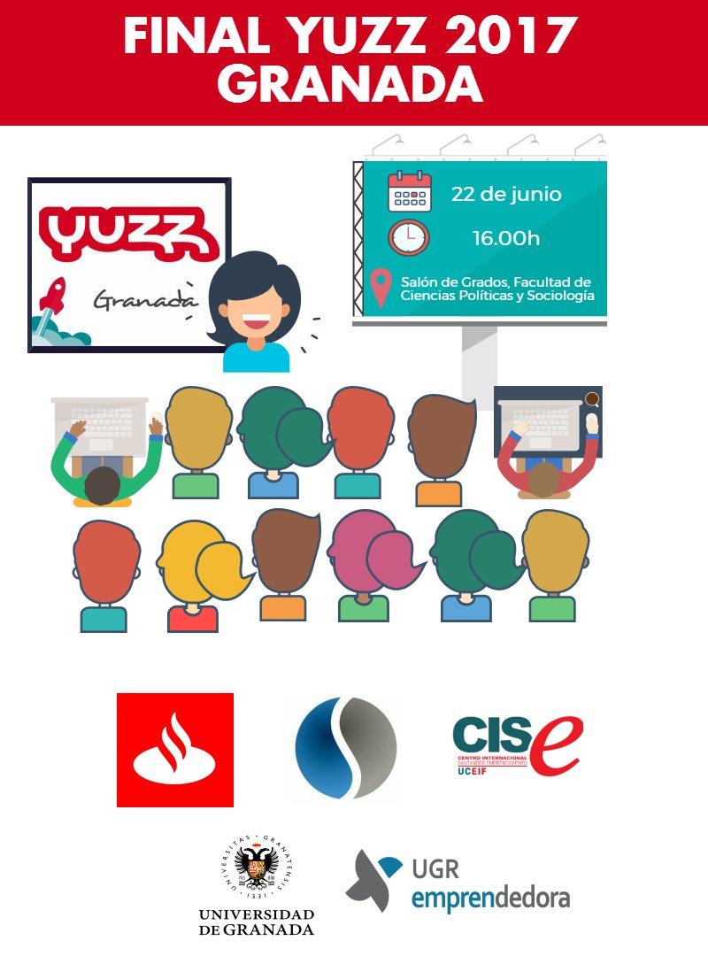 UGRemprendedora's tweet photo. Esta tarde a partir de las 16.00h en @polisocioUGR se celebra la FINAL de @GranadaYuzz 😀 Toda la información👏👉https://t.co/3RSGBVSNLD https://t.co/cMOmAWyC7E