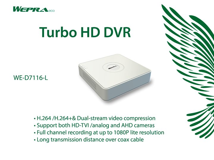 WEPRAproducts's tweet photo. Turbo HD DVR
WE-D7116-L
#WEPRAECO
#HD
#Security https://t.co/2AqAWJRBxq