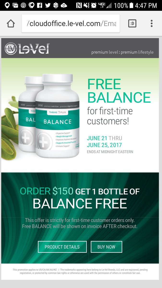 jcarroll08's tweet photo. Woohooo.. 1st time orders get a FREE bottle of Balance. Message me for FREE shipping too. https://t.co/kXKzhWh9rN #nutrition #thrive #energy https://t.co/9lO0mDjfYk