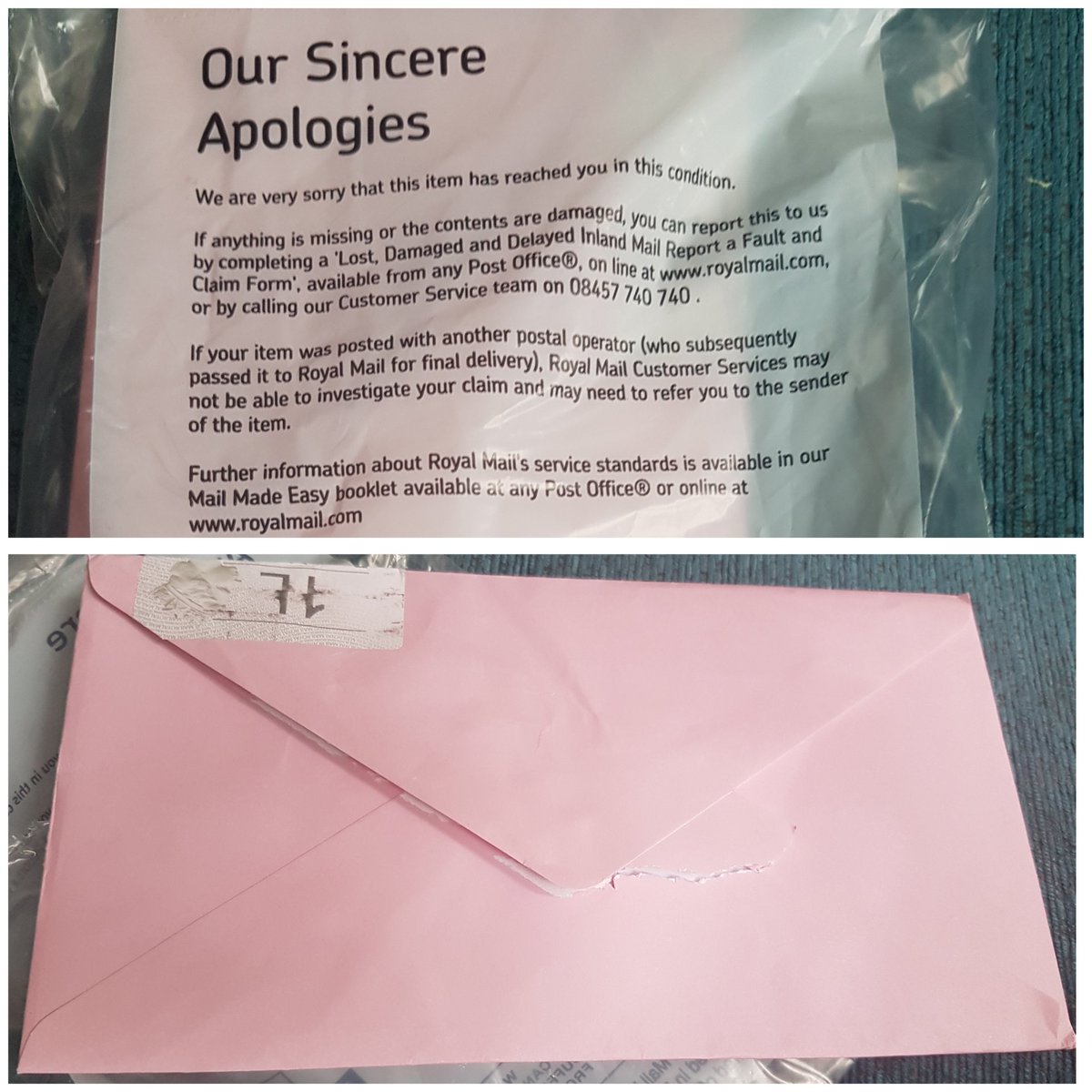 When <a href="/RoyalMail/">Royal Mail</a> staff steal your daughter's 6th bday present and nothing will be done about it but still have to waste a day on claim forms.
