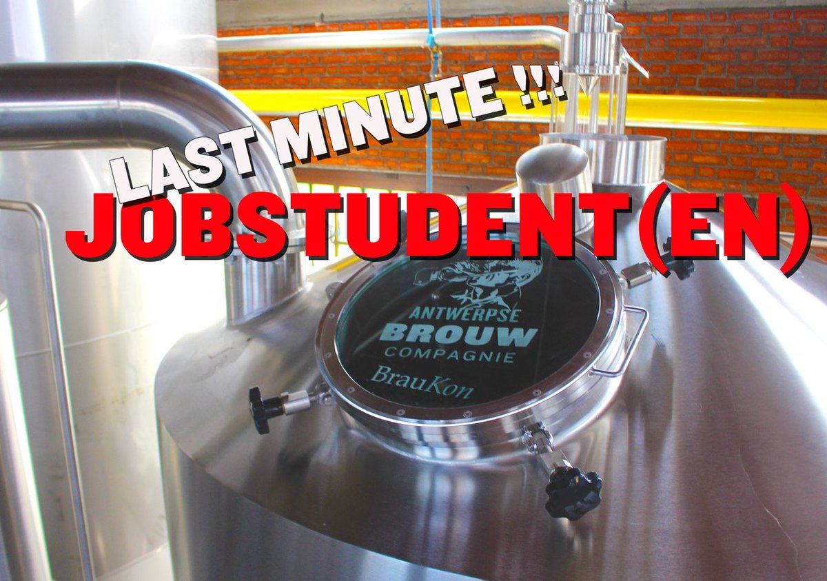 Last Minute: job studenten gezocht (2) om te helpen in het klaarmaken van onze nieuwe brouwzaal. Alle info op onze facebook ! #bierjob