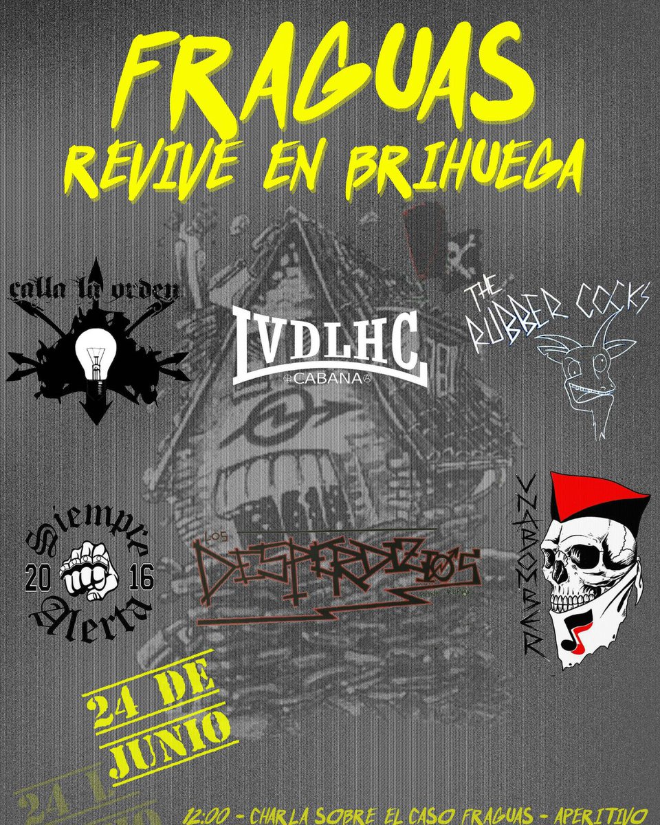 TheRubberCocks's tweet image. Cartel definitivo para este sábado! 
Habrá acampada  y una charla reivindicativa sobre el caso fraguas!