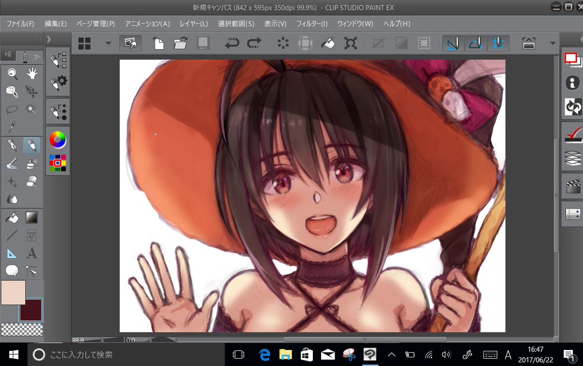 raytrektabにクリスタEXを入れて描いてみました。(とりあえず)動きました。絵は小日向ちゃん。 