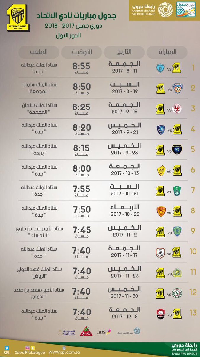 مباريات الاتحاد القادمه