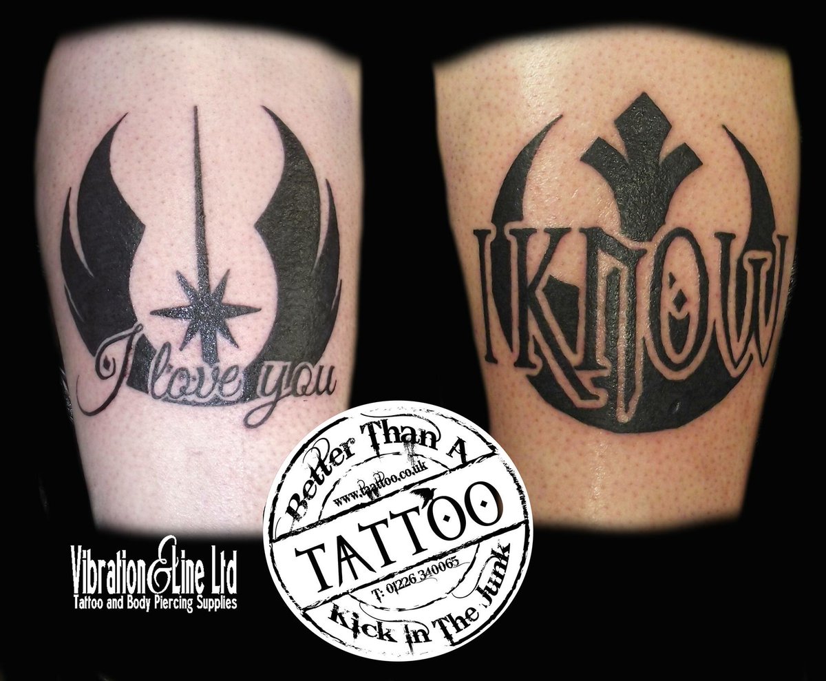Matching #StarWars couple tattoos 🖤 #starwarstattoos #tattoos #couplestattoos #Taattoo #wombwell #barnsleyisbrill #southyorkshire