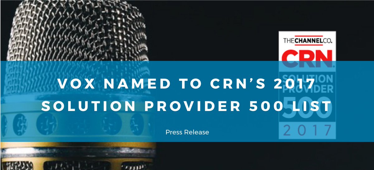 NuStratus's tweet photo. @TheChannelCo names @voxns to @CRN #CRNSP500 list of largest tech integrators, solution providers &amp; IT consultants https://t.co/q8NSsoG6ml https://t.co/dT0VTXXPEH