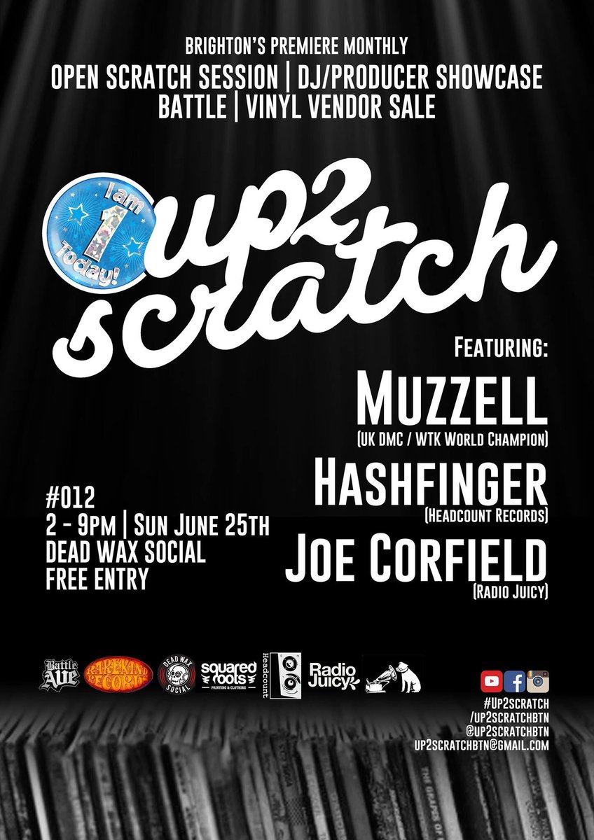 RarekindRecords's tweet photo. #Up2Scratch @DeadWaxSocial this Sunday. Live beats from @joe_corfield @HashFinger and a showcase from DJ Muzzell https://t.co/niyq5Cn307