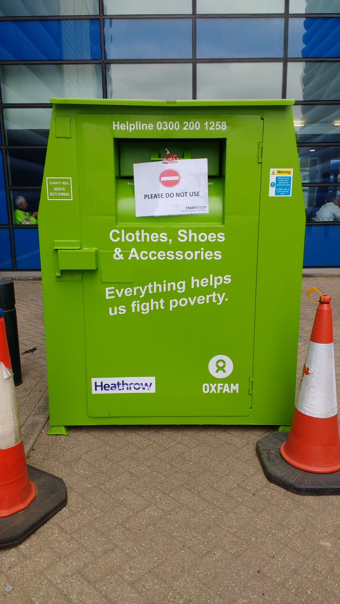 Annemcooper21's tweet photo. Heathrow /Oxfam launch clothes bank scheme https://t.co/YgDqIQbExc