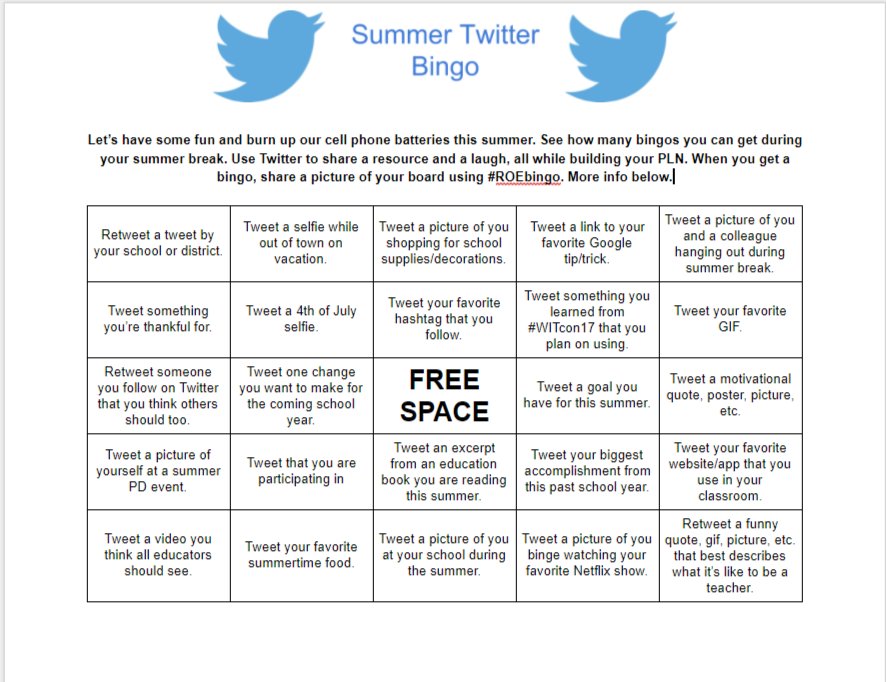 _brianbates's tweet photo. Now that summer has officially started, let's have some fun and build our PLN's with a Twitter Bingo! More info at https://t.co/LvnnIN4WCt https://t.co/yxGXzz2H4s