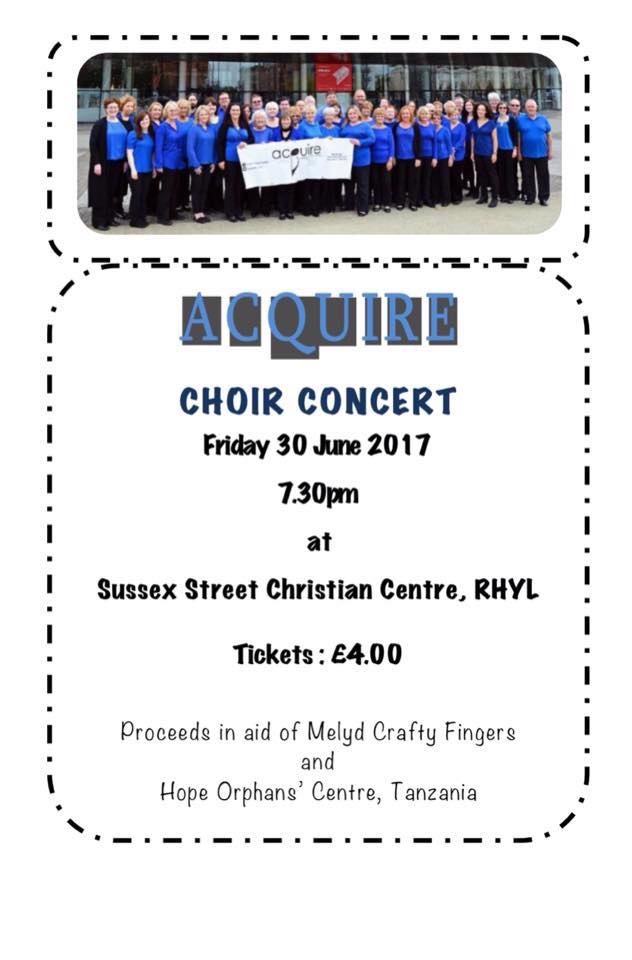 Acquire_Choir's tweet image. Acquire are pleased to be performing at the Sussex Street Christian Centre in Rhyl on 30 June, in aid of the Hope Orphans' Centre, Tanzania