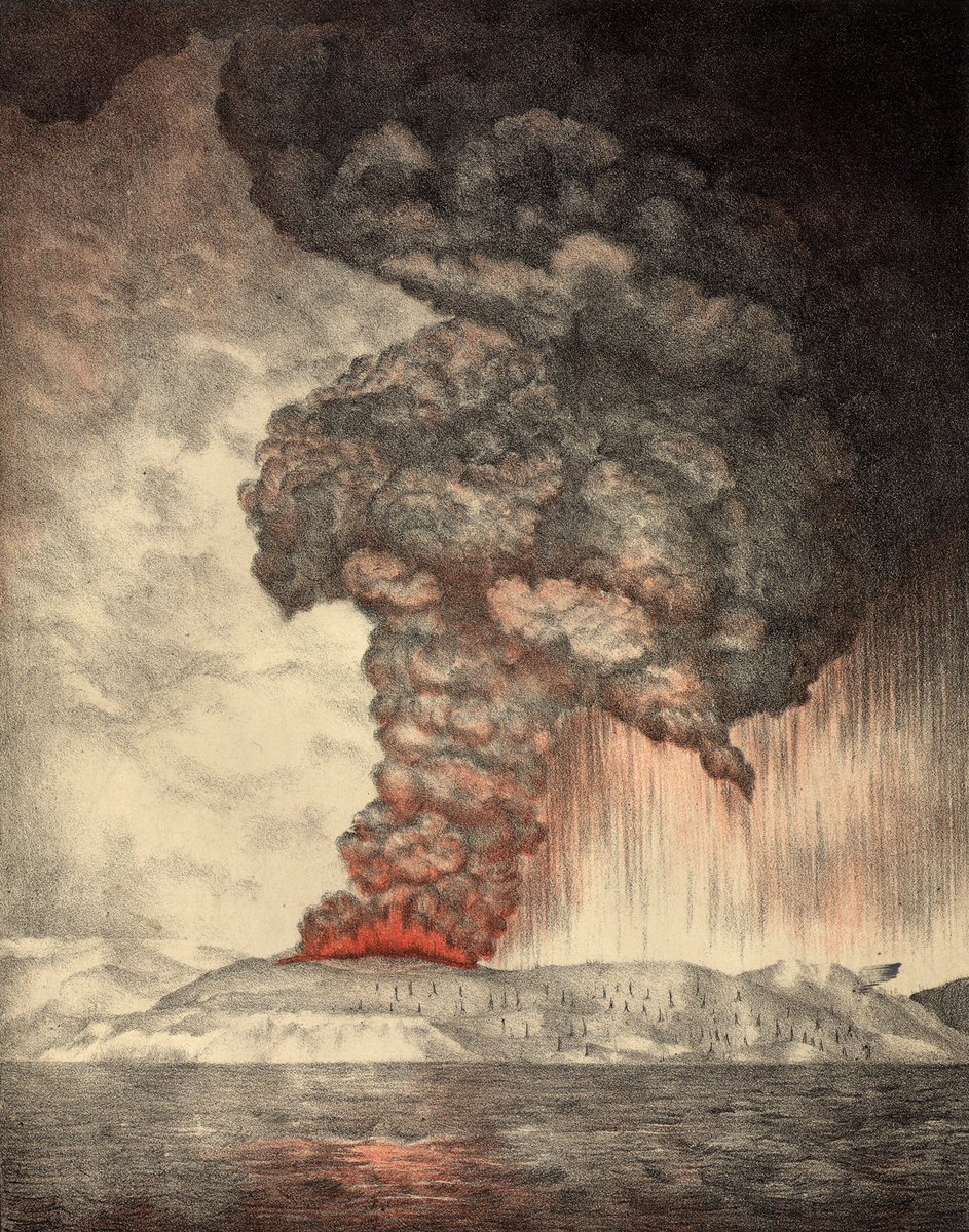SeriousStrange's tweet photo. The 1883 eruption of Krakatoa is considered to be the loudest sound ever heard in modern history. Reportedly heard from 3,000 miles away. https://t.co/8ItyPFjzZ0