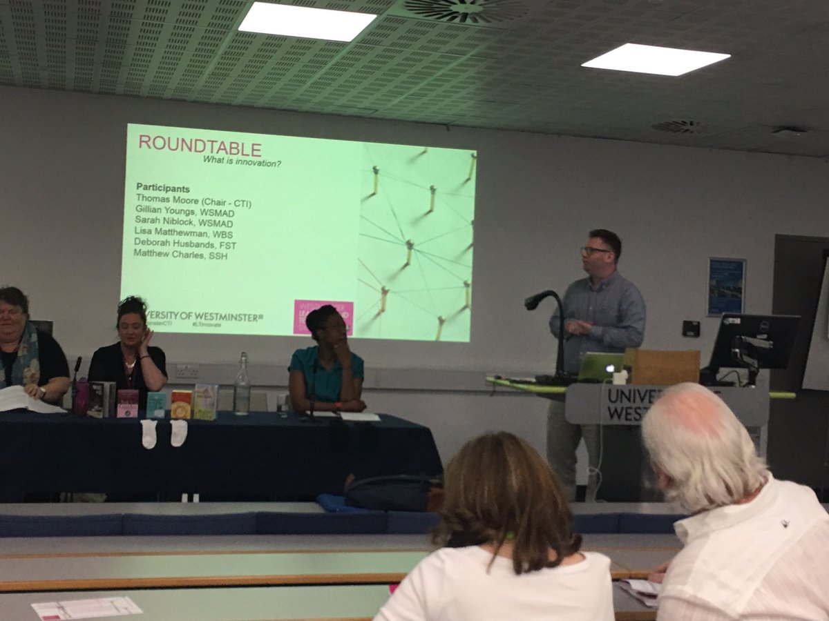Dr_FaithG's tweet photo. Thomas Moore @Theoryjoy introducing the roundtable event @WestminsterCTI #Ltinnovate conference https://t.co/FKDHSAyZBp