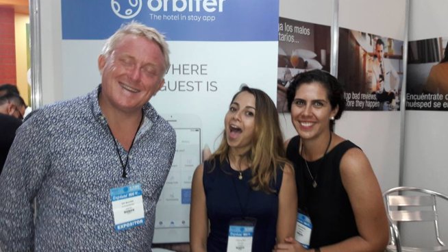 The team at <a href="/ExpoHotelCancun/">Exphotel 2017</a> Thanks for everything📱📱📱 #TheOrbiterApp