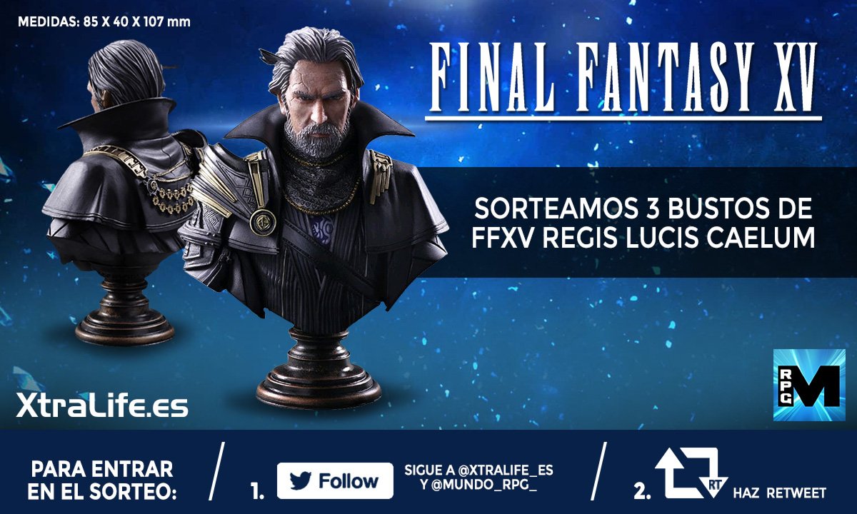 xtralife_es's tweet photo. Ojo a nuestro #SORTEO ¡Gana 1 de los 3 bustos Regis Lucis de #FinalFantasyXV! 👑
Para participar 👉 Sigue a @Mundo_RPG_ y @XtraLife_es + RT https://t.co/U8wrw4BrJY