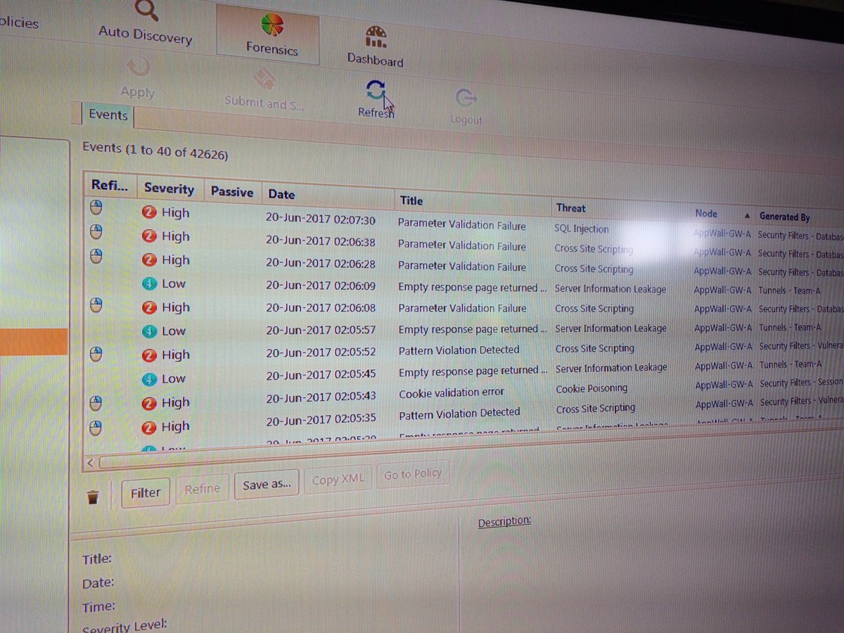speicherguide's tweet image. Auf der #HackersChallenge von #Cisco und #Radware wird angegriffen, was die Tools hergeben. (Siehe Spalte Threats)