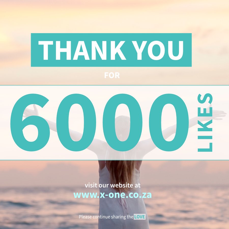 xone_za's tweet photo. We have just hit 6k likes on our Facebook page! THANK YOU for all the love and support. #XOneZA https://t.co/X07sJUQAn6