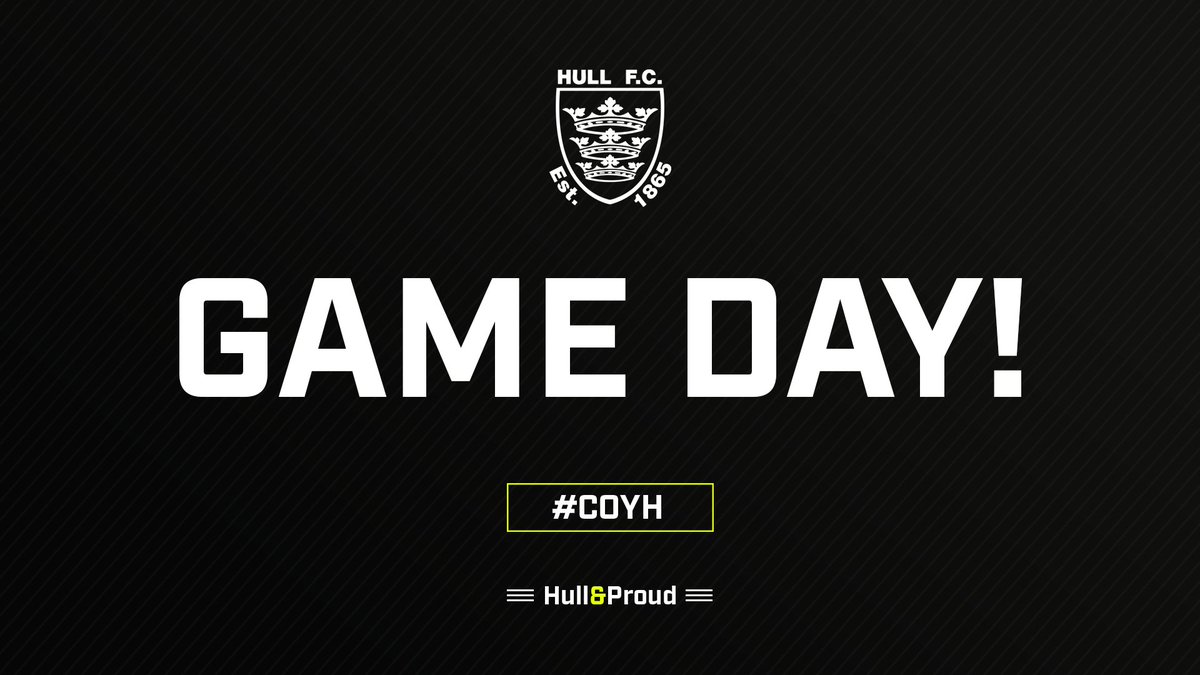 hullfcofficial's tweet photo. Game day!! 👊⚫⚪⚫⚪

🆚 @WTrinityRL 
🏟️ KCOM Stadium 
⌚ 8pm 
🏉 @SuperLeague 
👻 hullfcofficial 
📻 https://t.co/jpt7xouMm4
#COYH https://t.co/tZSqcqFZKq
