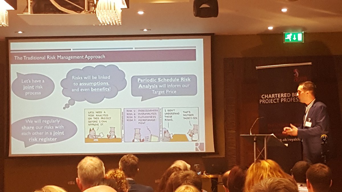 MattB_BRM's tweet photo. Will Foulds - "a risk person" - talks of uncertainties, complexities and barriers to benefits realisation #apmbmsummit https://t.co/lmoNIH8XNY
