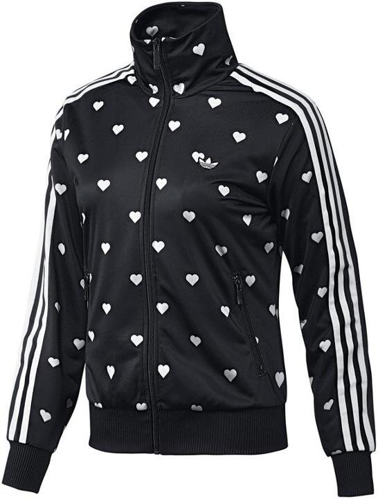 adidas heart print bomber jacket