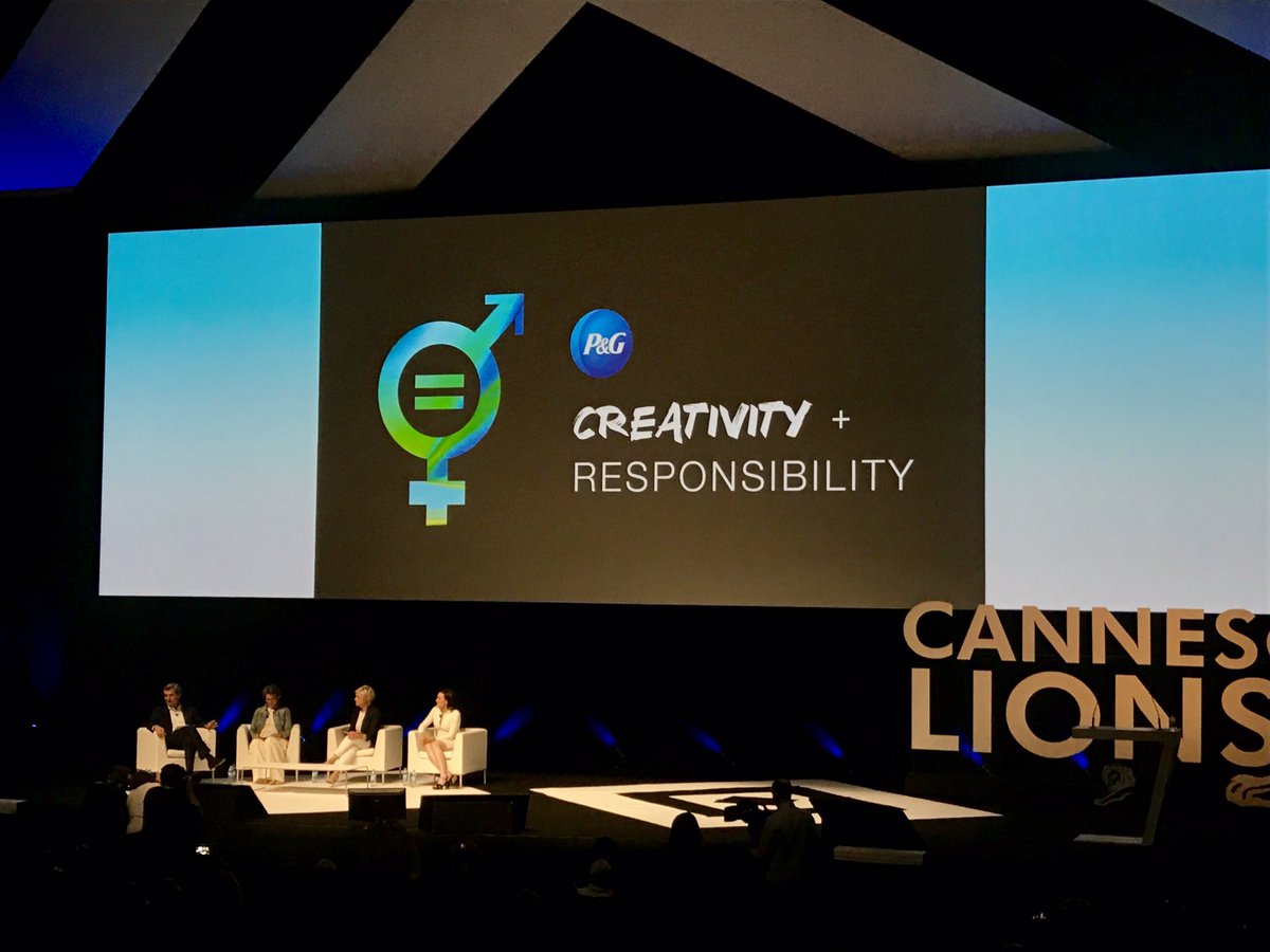 brandunion's tweet photo. "Brands that speak the language of gender equality have an average of 8-10 points higher favorability." @sherylsandberg #CannesLions https://t.co/N0aM8bIB2K