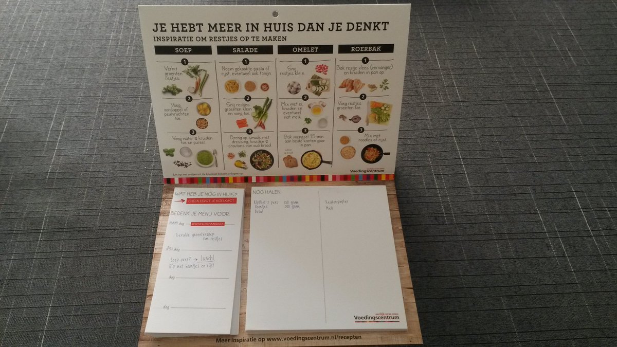 Leuke tool van <a href="/voedingscentrum/">Voedingscentrum</a>: boodschappenlijstje met recepten inspiratie 🍏 Handig om #voedselverspilling tegen te gaan.