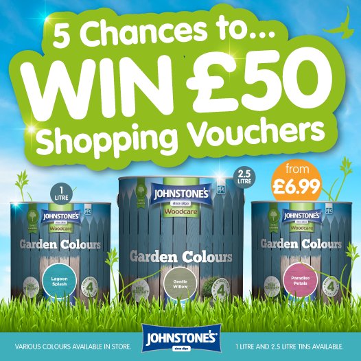 bmstores's tweet photo. ✨ #COMPETITION! ✨
FLW &amp; RT for a chance to #WIN one of FIVE £50 B&amp;M Vouchers courtesy of @JohnstonesUK ! Competition ends 23:59 29/06/2017 https://t.co/o3N27aH9Yl