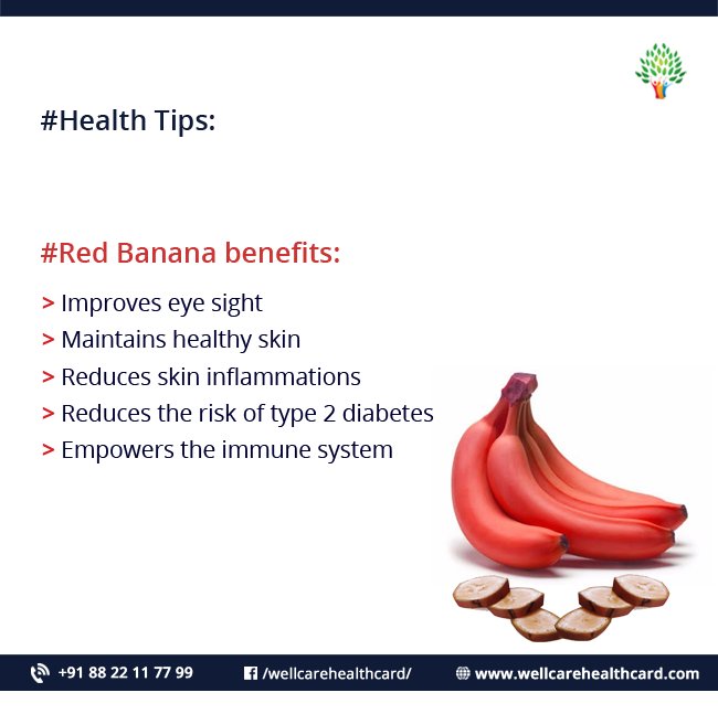 WellCareCard's tweet photo. Red banana, a superior variety of all other banana varieties.
#healthtips #healthcaretips #healthy #healthcare #healthconcious #eyecare https://t.co/CZgFaTmGoS