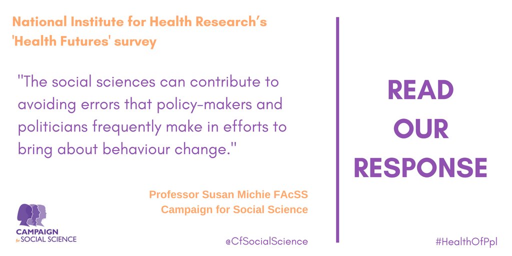CfSocialScience's tweet photo. Following our #HealthOfPpl report, here's our response to @OfficialNIHR ‘Health Futures’ survey https://t.co/QKtdC7IUWS @SusanMichie https://t.co/vaVFdW5PN7