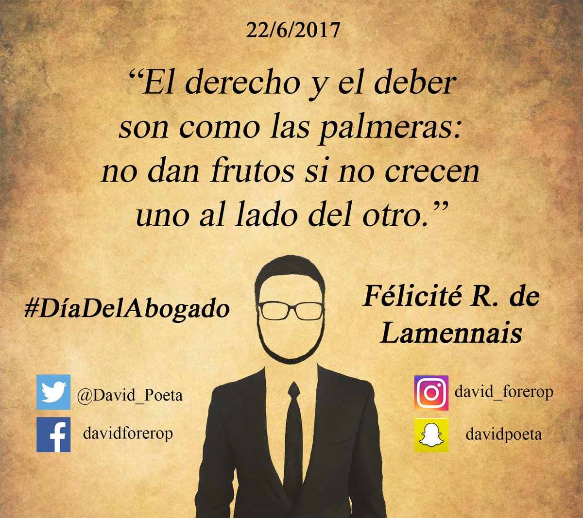 david_forerop's tweet photo. #Derecho #Deber #Abogado

#FraseDelDia #FrasesConDavidPoeta

#FelizJueves #DavidPoeta #FraseDeHoy #Frases #FelizDíaDelAbogado #DiaDelAbogado https://t.co/aUZUyLUMbG